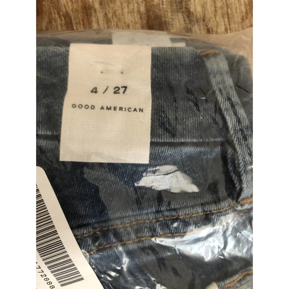 Good American Good Legs Chewed Hem Skinny Jeans  Size 4 NWT_5